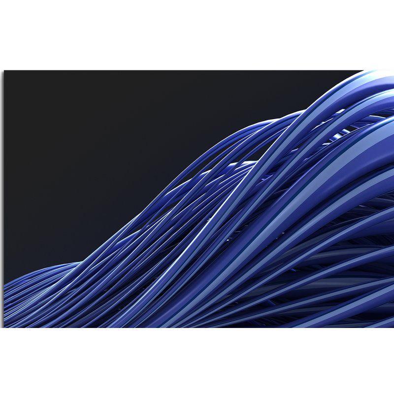 Dark Blue Lines Logo - East Urban Home Dark Blue Lines Framed Print on Canvas | Wayfair.co.uk