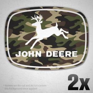 John Deere Camo Logo - 2x) JOHN DEERE CAMO Logo Vinyl Sticker Tractor Car Truck Classic