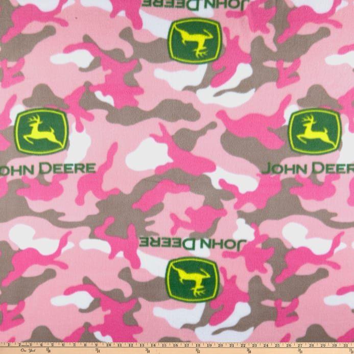 John Deere Camo Logo - John Deere Everyday Fleece Logo Toss On Camo Pink