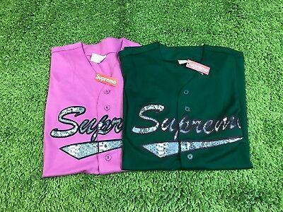 Supreme Rattlesnake Box Logo - SUPREME SNAKE SCRIPT Logo Baseball Jersey Black Medium FW17