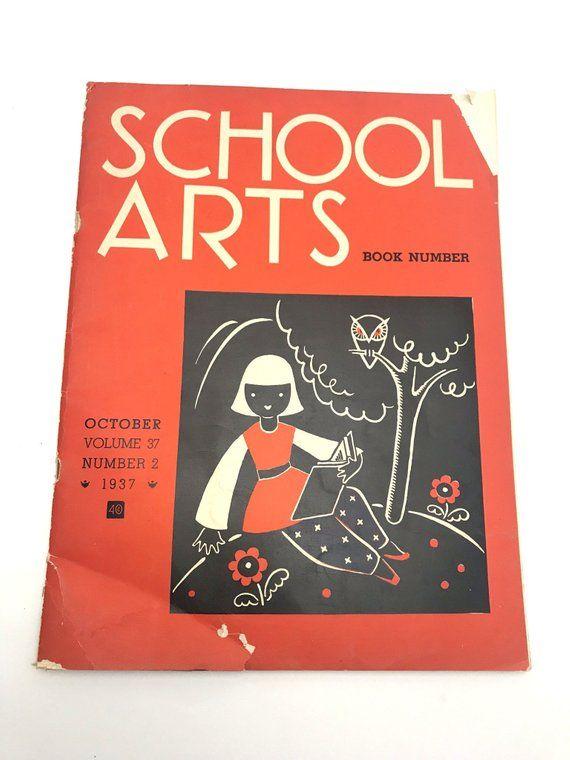 School Arts Magazine Logo - Vintage School Arts Magazine, October Art Education Magazine