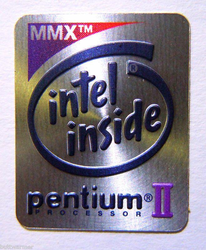 Intel Pentium 2 Logo - Intel Pentium 2 MMX Inside Sticker 19 x 24mm [341] on PopScreen