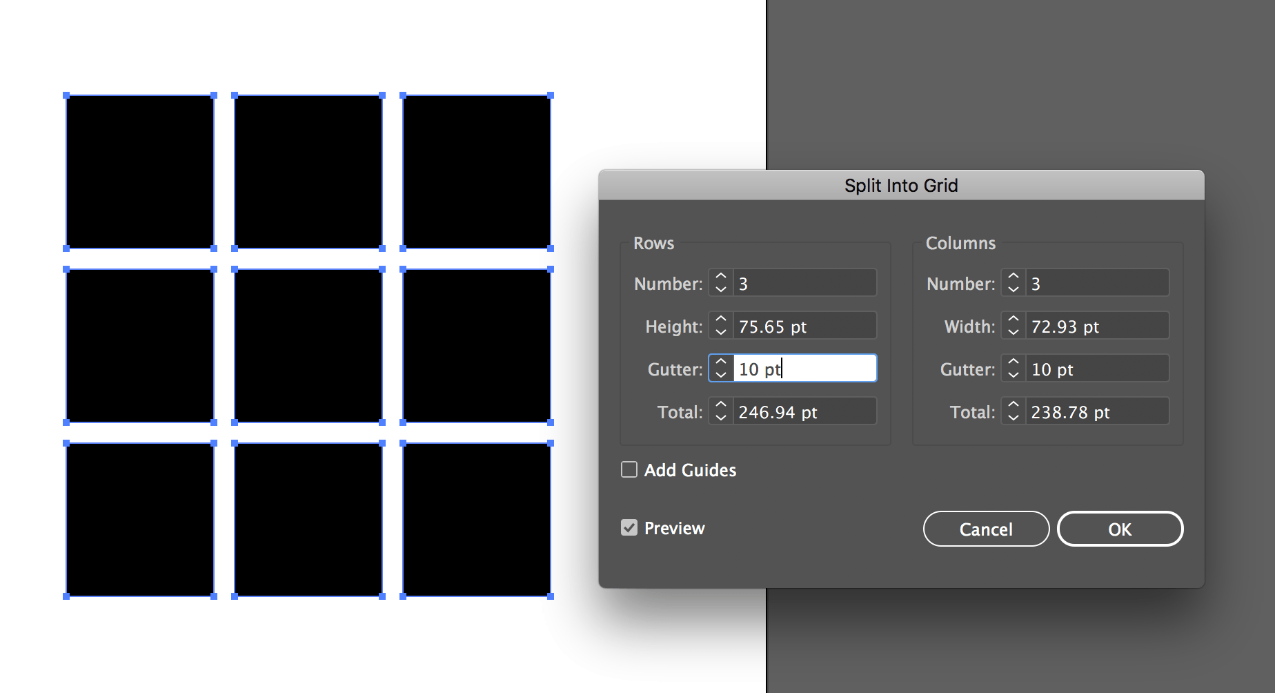 Split Black Rectangle Logo - Is there something like Split into Grid in Affinity Designer that