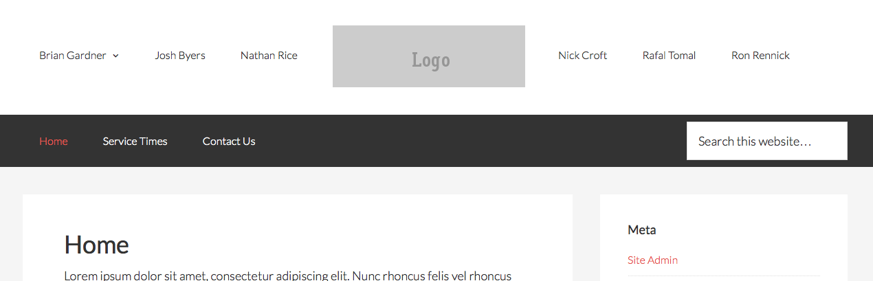 Split Black Rectangle Logo - How to split Navigation Menu in Genesis using WP Nav Plus