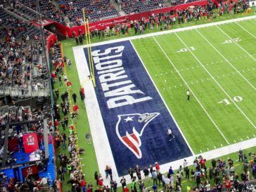 Patriots End Zone Logo - NRG Stadium before Super Bowl LI (Patriots endzone)