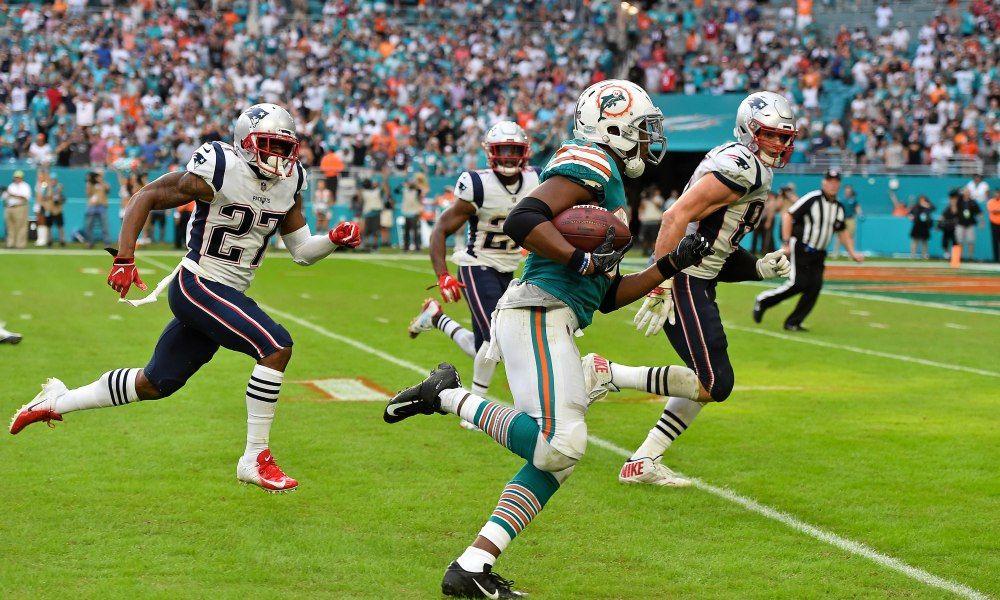 Patriots End Zone Logo - End-zone video shows just how bad Gronk was on Dolphins miracle TD