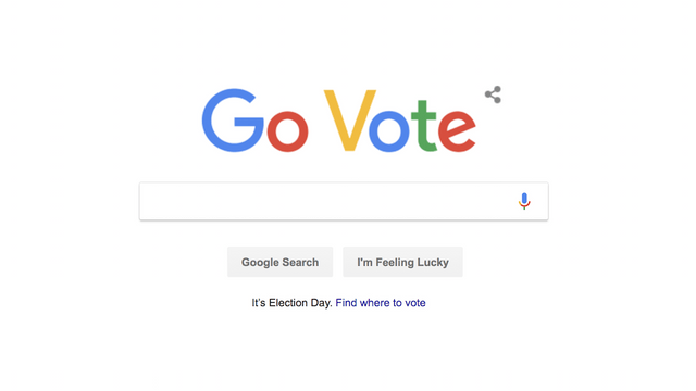Go Google Logo - Google Doodle encourages users to 'Go Vote'
