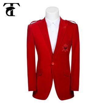 Red Suit Logo - Fashion Style Oem Service Man Suit Logo Design Formal Wear For Man ...