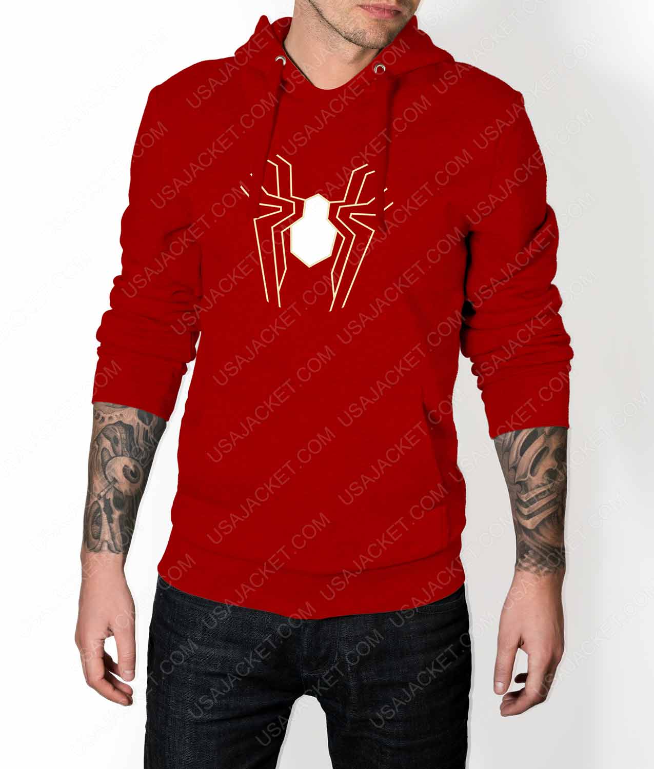 Red Suit Logo - Infinity War Spiderman Suit logo Hoodie - USA Jacket