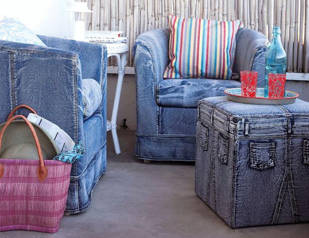 Blue Jean Recycle Logo - Modern Furnishings Made of Recycled Blue Jeans