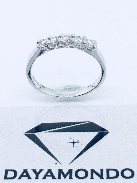 5 Diamonds Logo - Diamond Five Stones Ring, 5 Diamonds White Gold Ring 14K H Color