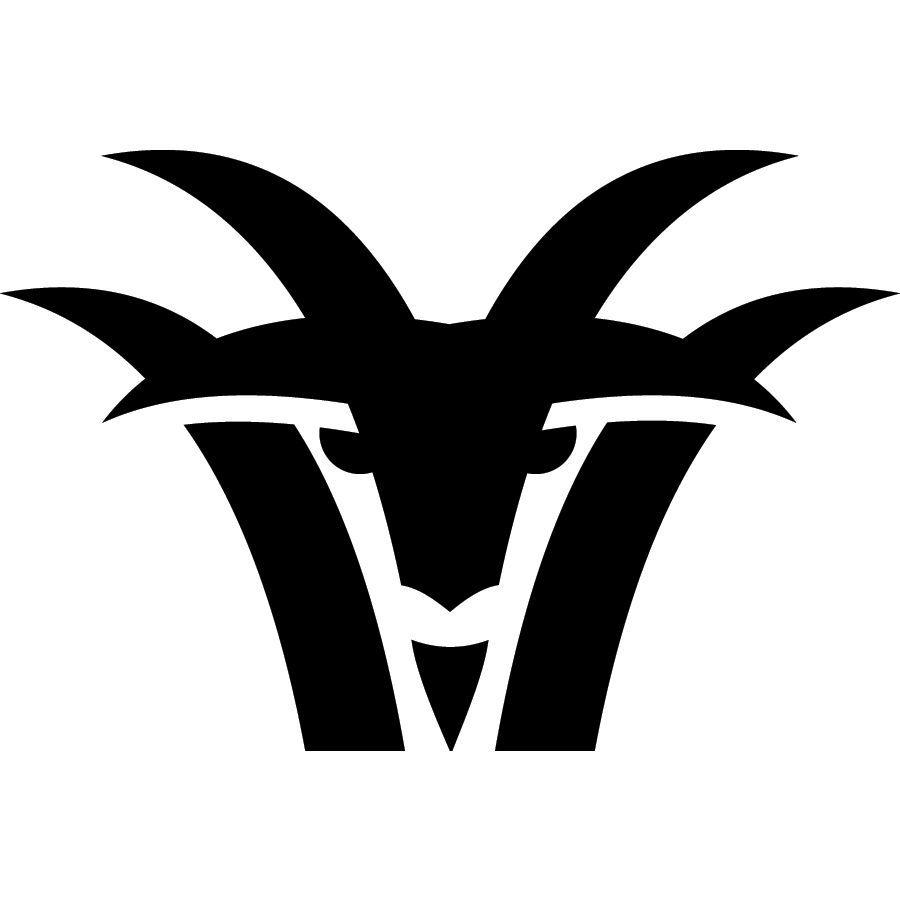 Cool Goat Logo - Gardner Design - Hustler Mowers logo design. A goat with long horns ...