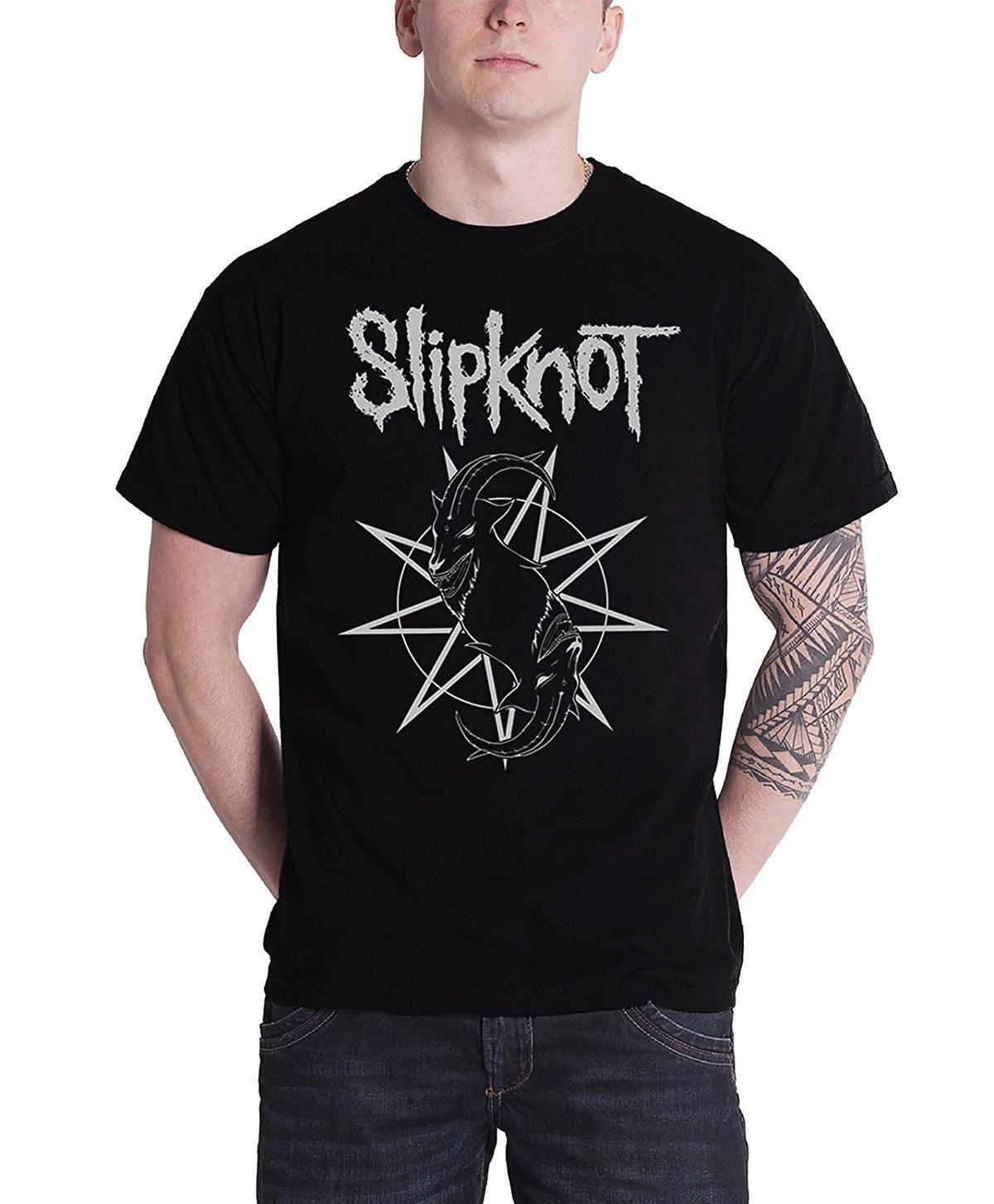 Cool Goat Logo - Slipknot T-Shirt Mens Goat Star Band Logo Gray Chapter Official ...