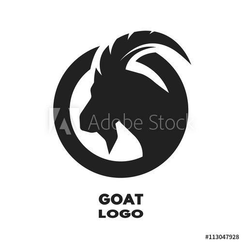 Cool Goat Logo - Silhouette of the goat, monochrome logo. - Buy this stock vector and ...