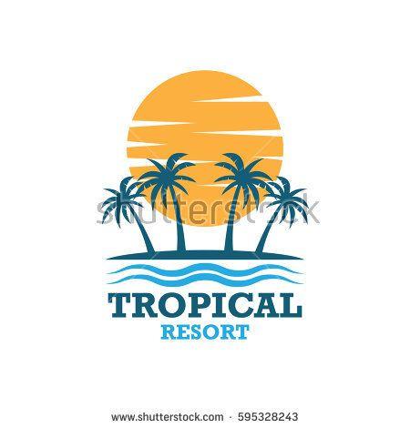 Resort Logo - resort logo design beach resort summer theme logo design