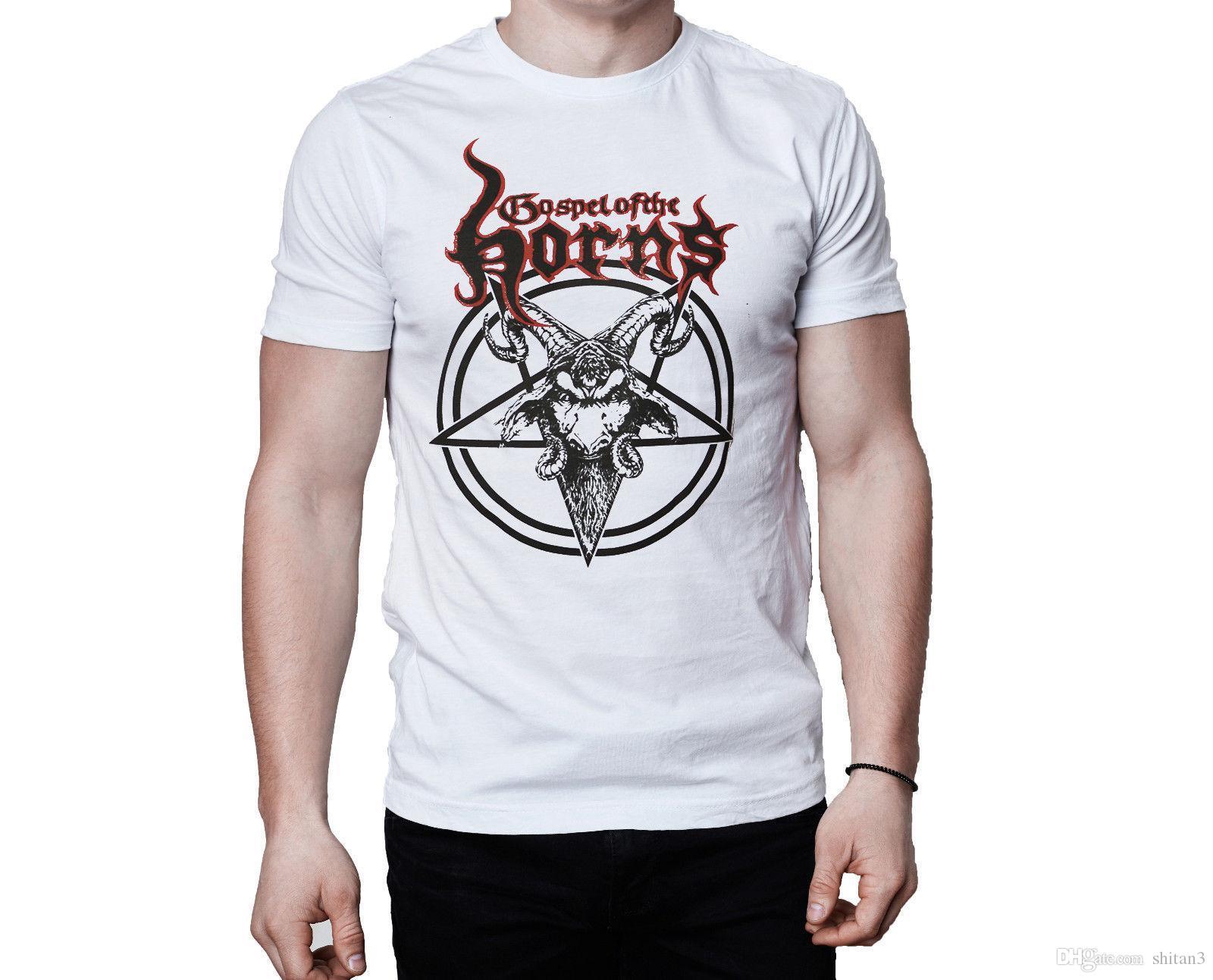 Cool Goat Logo - Gospel Of The Horns Satanic Goat Logo White T Shirt Teenage Natural ...