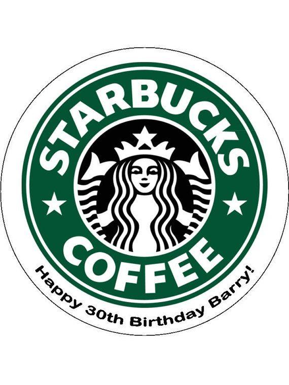 Large Starbucks Logo - Starbucks Coffee pre-cut large round edible icing by TheCaker ...
