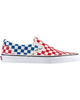 Checkerd Vans Red Logo - Don't Miss This Deal: Vans Classic Slip On - Mens - Red/Blue ...
