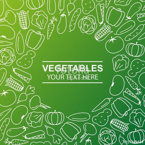 Faded Background Logo - vector vegetables concept with line icons on gradient background for ...