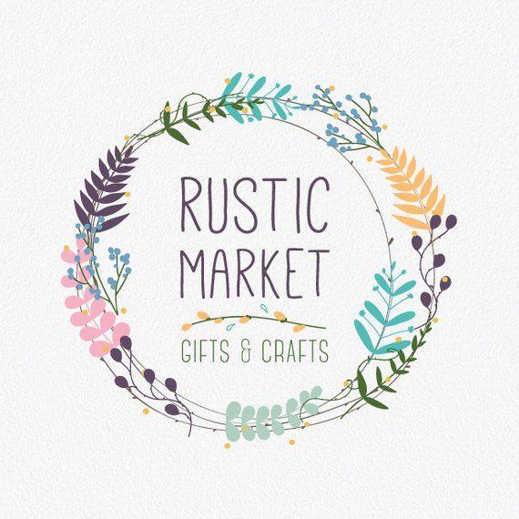 Rustic Wreath Free Flower Logo - rustic logo design floral logo design rustic logo flower logo wreath ...