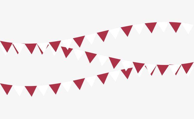 Red Triangle Flag Logo - Hand Painted Red Triangle Ribbons, Triangle Clipart, Hand Drawn