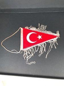 Red Triangle Flag Logo - Turkish Turkey Triangle Flag Pennant Vintage Red Crescent Star