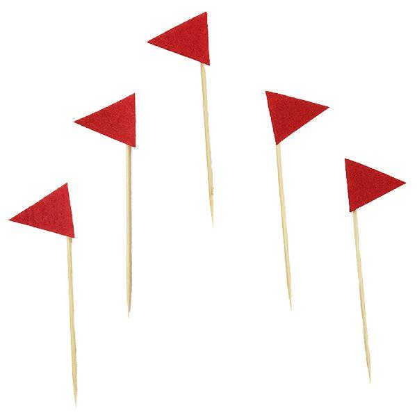 Red Triangle Flag Logo - Cake Topper Kit Red Triangle Felt Flag 10pcs