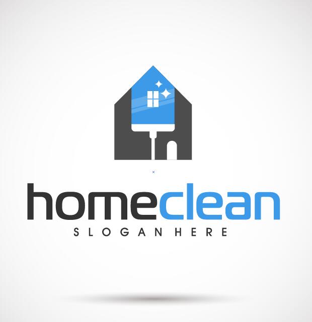 Clean Logo - Home clean logo vector 02 free download