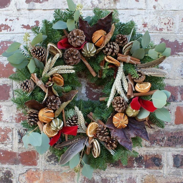 Rustic Wreath Free Flower Logo - Luxury Rustic Spicy Country Fresh Christmas Wreath with FREE GIFT ...