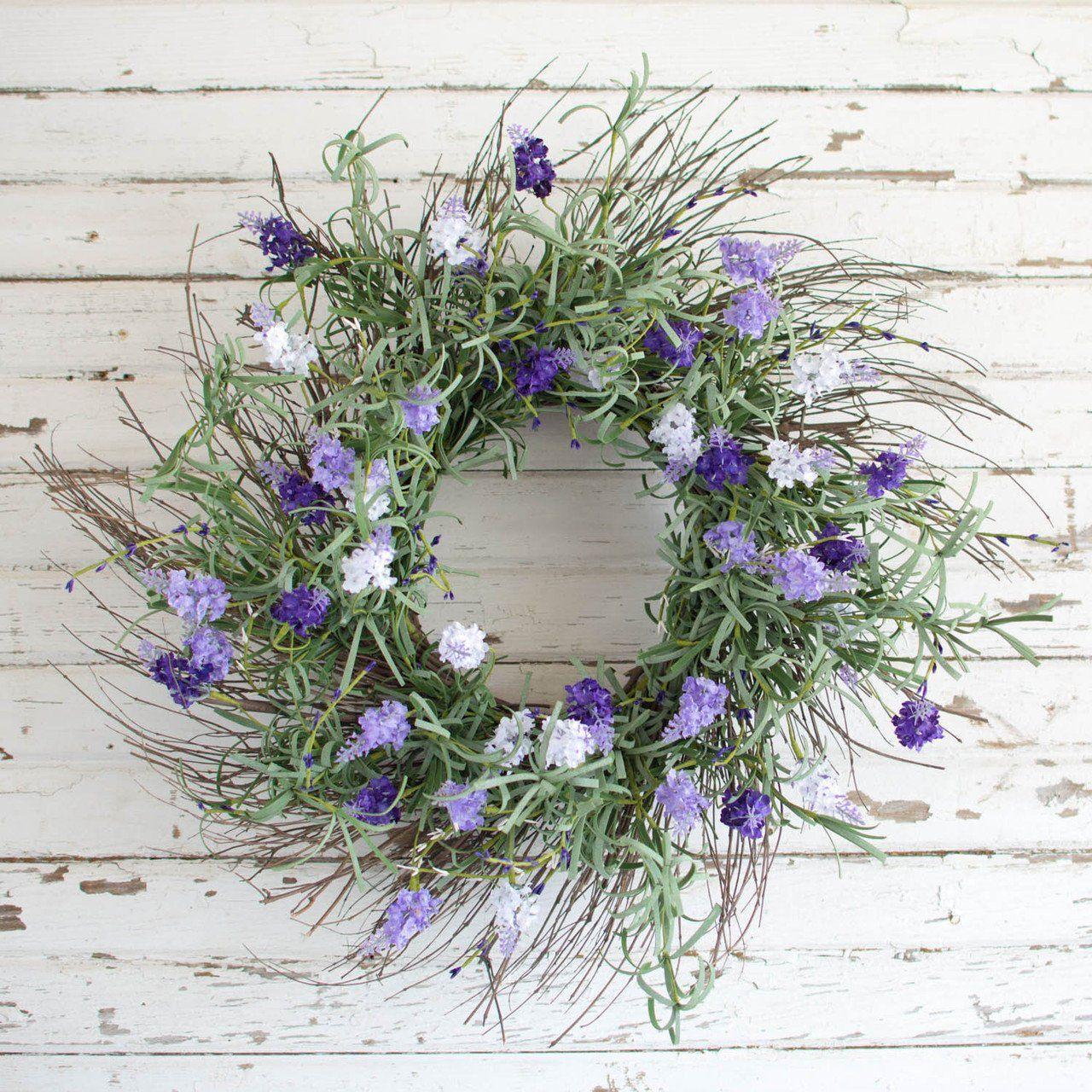 Rustic Wreath Free Flower Logo - Grapevine Wreath with Lavender Flowers, Pip Berry Wreath, Twig ...