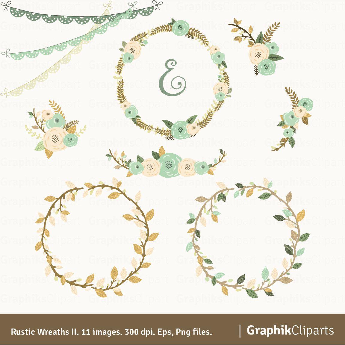 Rustic Wreath Free Flower Logo - Free clipart flower wreath - AbeonCliparts | Cliparts & Vectors