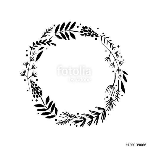 Rustic Wreath Free Flower Logo - Floral rustic branch wreath for wedding invitation template design ...