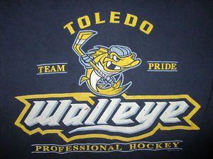 Cool Spike Logo - TOLEDO WALLEYE T SHIRT Minor League ECHL Hockey Spike Blood Blue