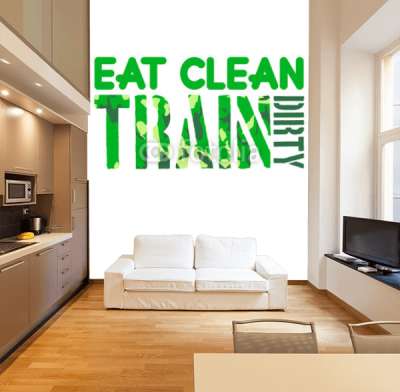Cool Spike Logo - Eat Clean Strong Text Healthy Train Logo Stamp Weight Spike Cool
