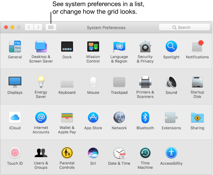 Apple Settings Logo - macOS Sierra: Change settings in System Preferences