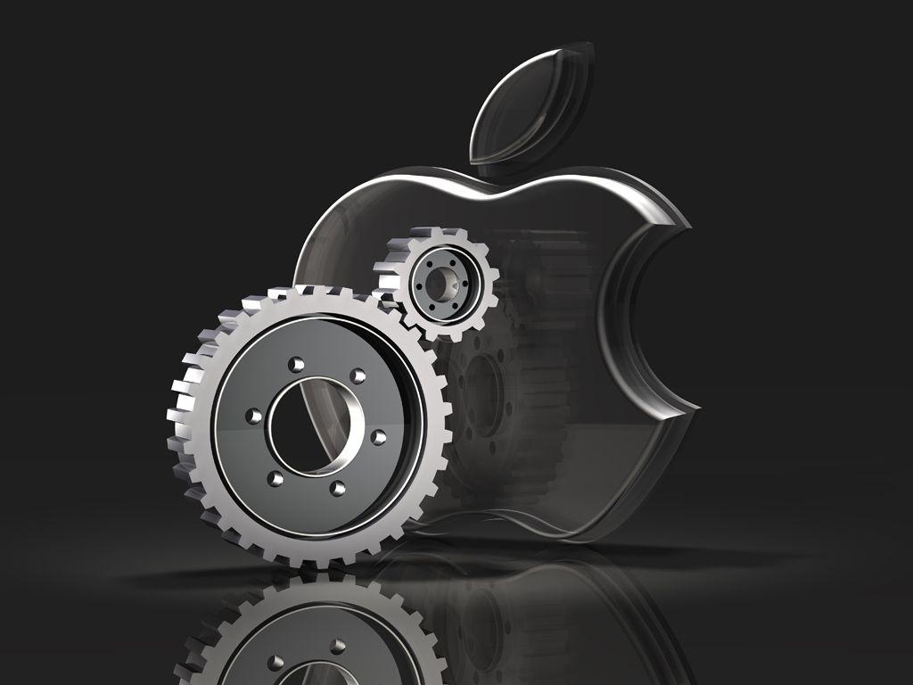 Apple Settings Logo - Six dark glass Apple logo illustrations