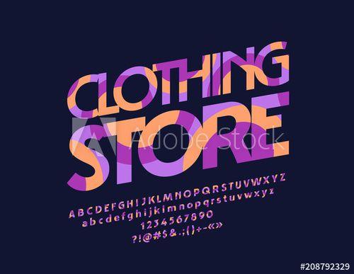 Colorful Clothing Logo - Vector abstract pattern logo Clothing Store. Font contains Graphic ...