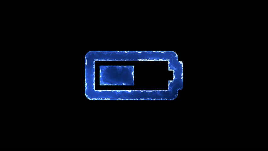 Alpha Battery Logo - Symbol Battery Half. Blue Electric Stock Footage Video (100% Royalty ...