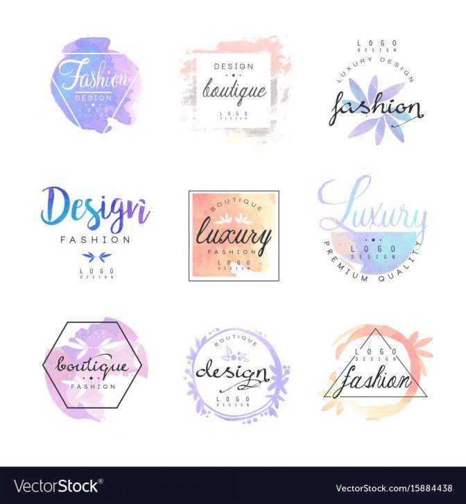 Colorful Clothing Logo - Fashion Luxury Boutique Logo Design Set Colorful Vector Image ...