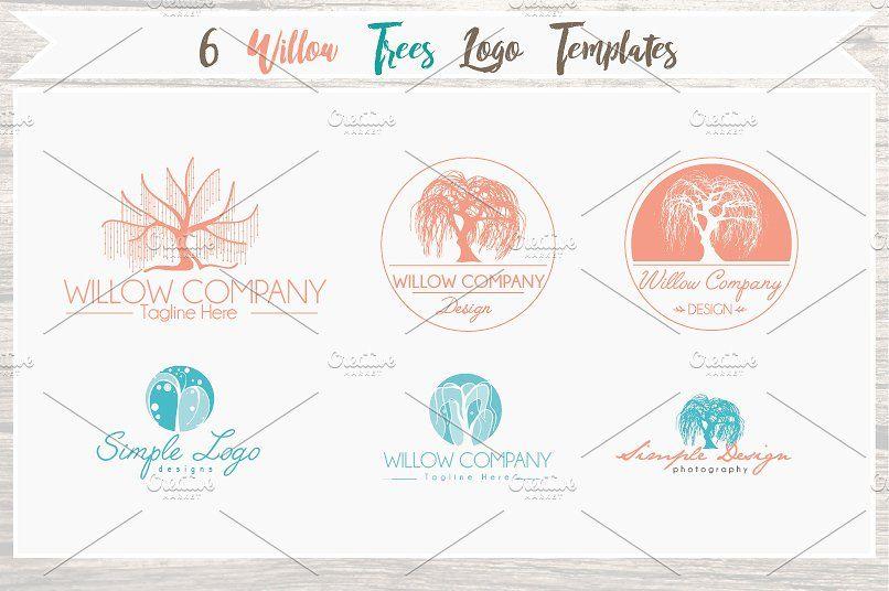 Willow Tree Logo - 6 Willow Tree Logo Templates- Styles ~ Logo Templates ~ Creative Market