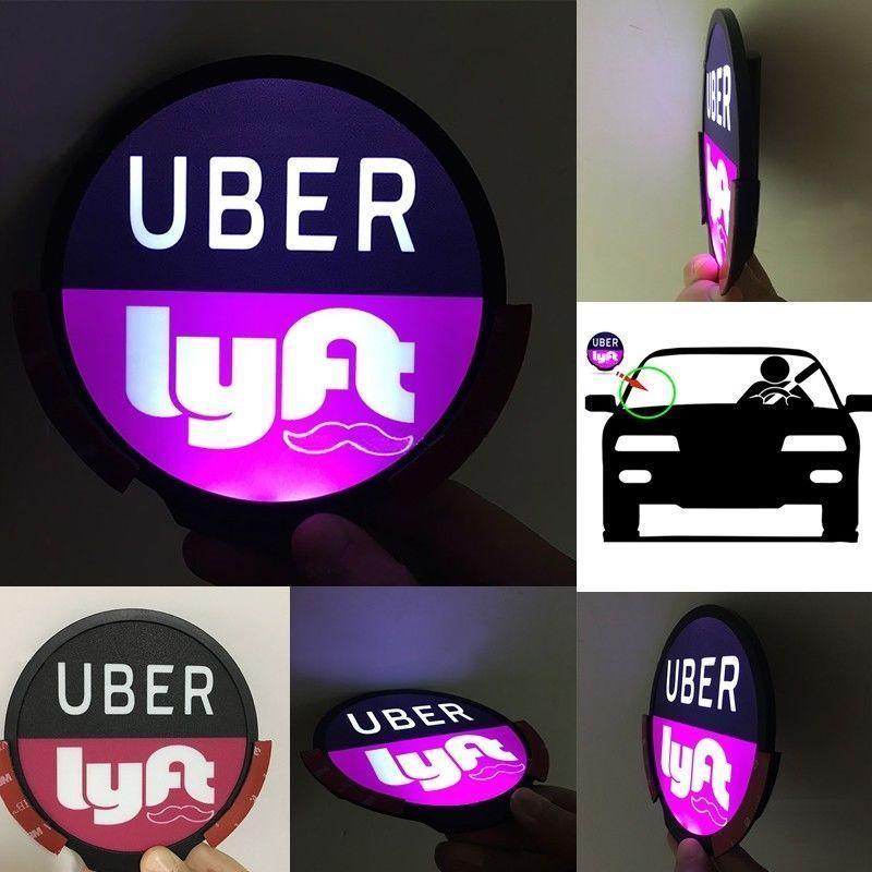 Uber Window Logo - Car Window LED Flashing Light Logo Sign Decal Bright Lamp Glow For ...