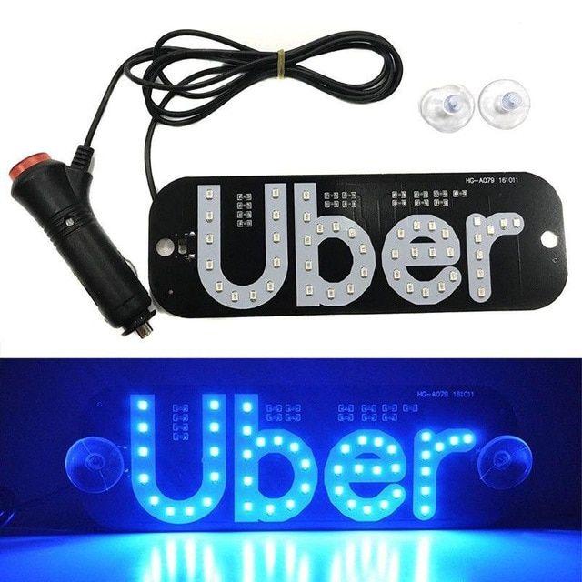 Uber Window Logo - BEESCLOVER Taxi Led Light for Uber Sign Acrylic Car Rideshare Light ...