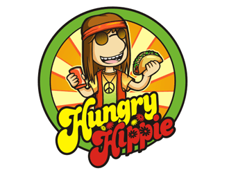 Fun Hippie Logo - Hungry Hippie logo design - 48HoursLogo.com