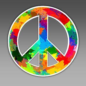 Fun Hippie Logo - funny car bumper sticker peace symbol hippie boho flower child gypsy ...