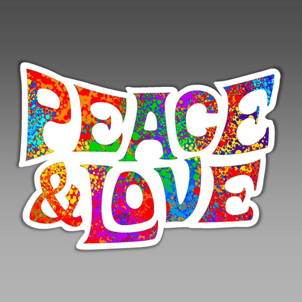 Fun Hippie Logo - peace and love vinyl sticker hippie boho flower child word art hippy ...