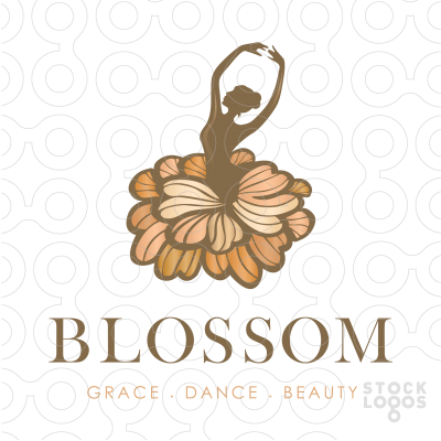 Dance Flower Logo - Logo Sold Beauty, grace and elegance is captured in this unique