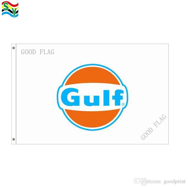 Gulf Logo - GULF Logo Flags Banner Size 3x5FT 90*150cm With Metal Grommet