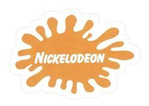 TV Orange Logo - NICKELODEON STICKER ~ White Text Orange Splat Blob TV Station ...