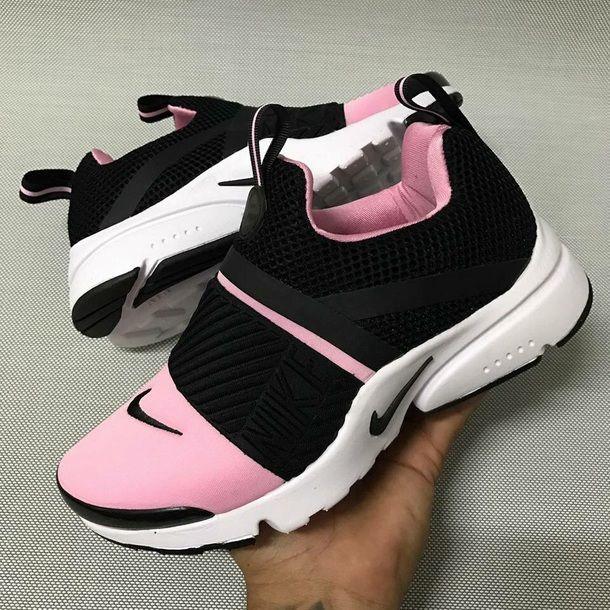Pink and Black Nike Logo - shoes, nikes, sneakers, black, pink, nike shoes, nike, pretty