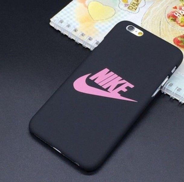 Pink and Black Nike Logo - phone cover, black, nike, pink logo - Wheretoget